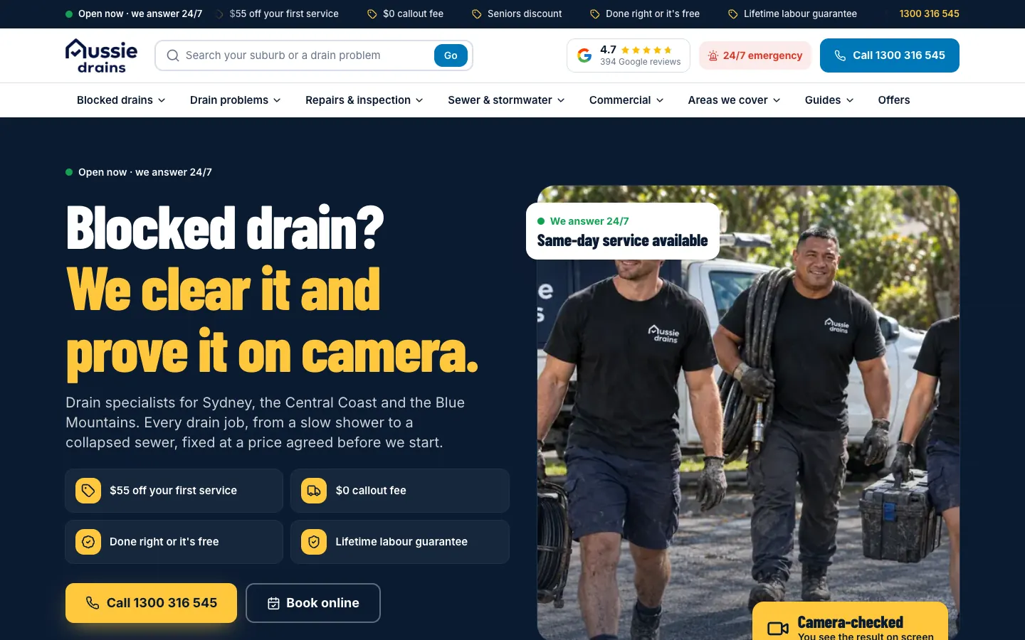 Aussie Drains home page