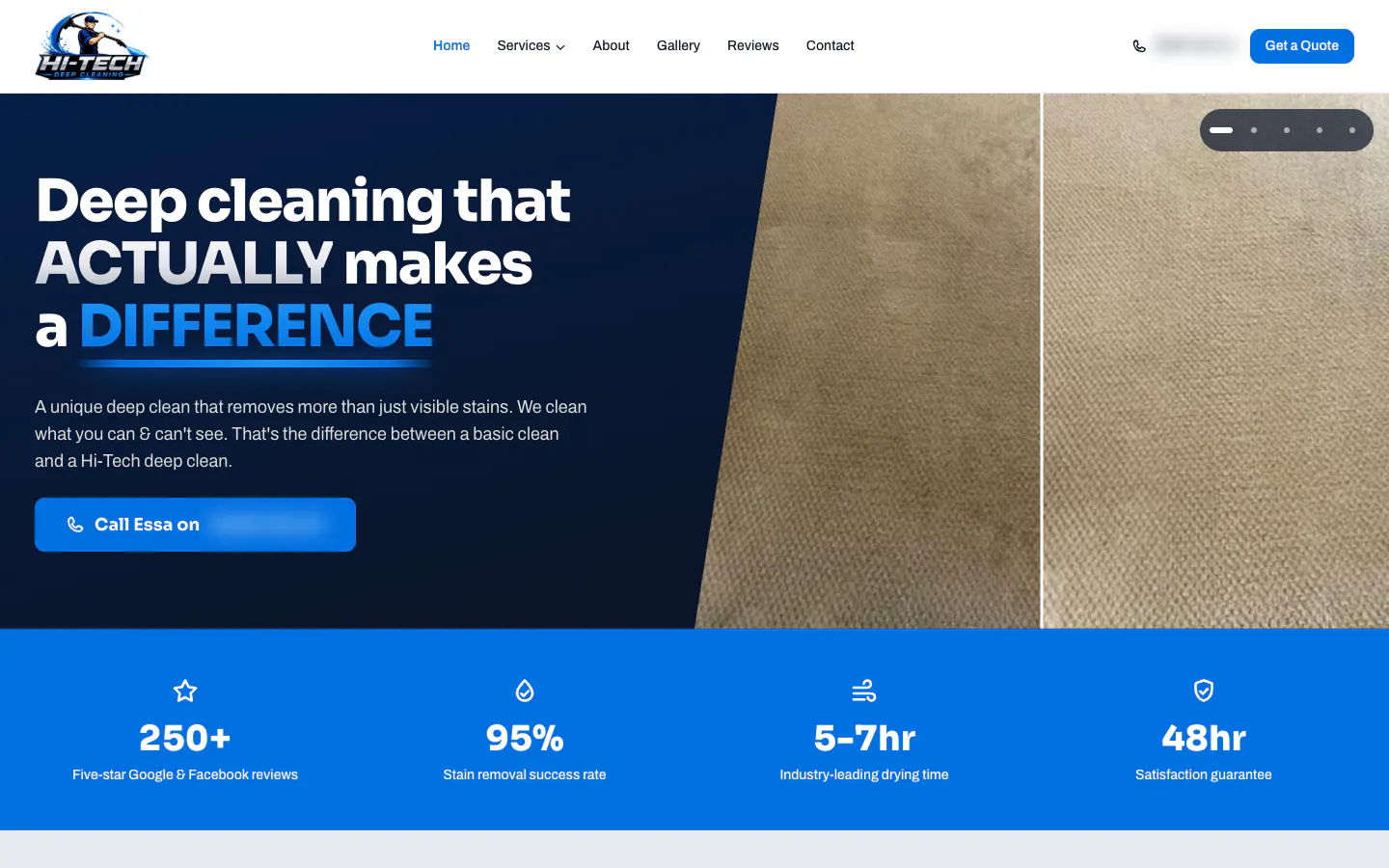 Hi-Tech Deep Cleaning home page